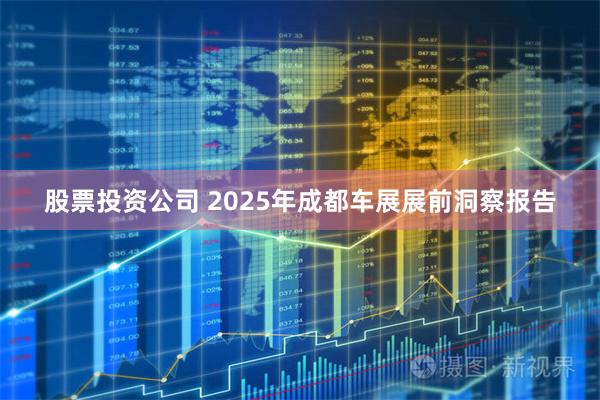 股票投资公司 2025年成都车展展前洞察报告